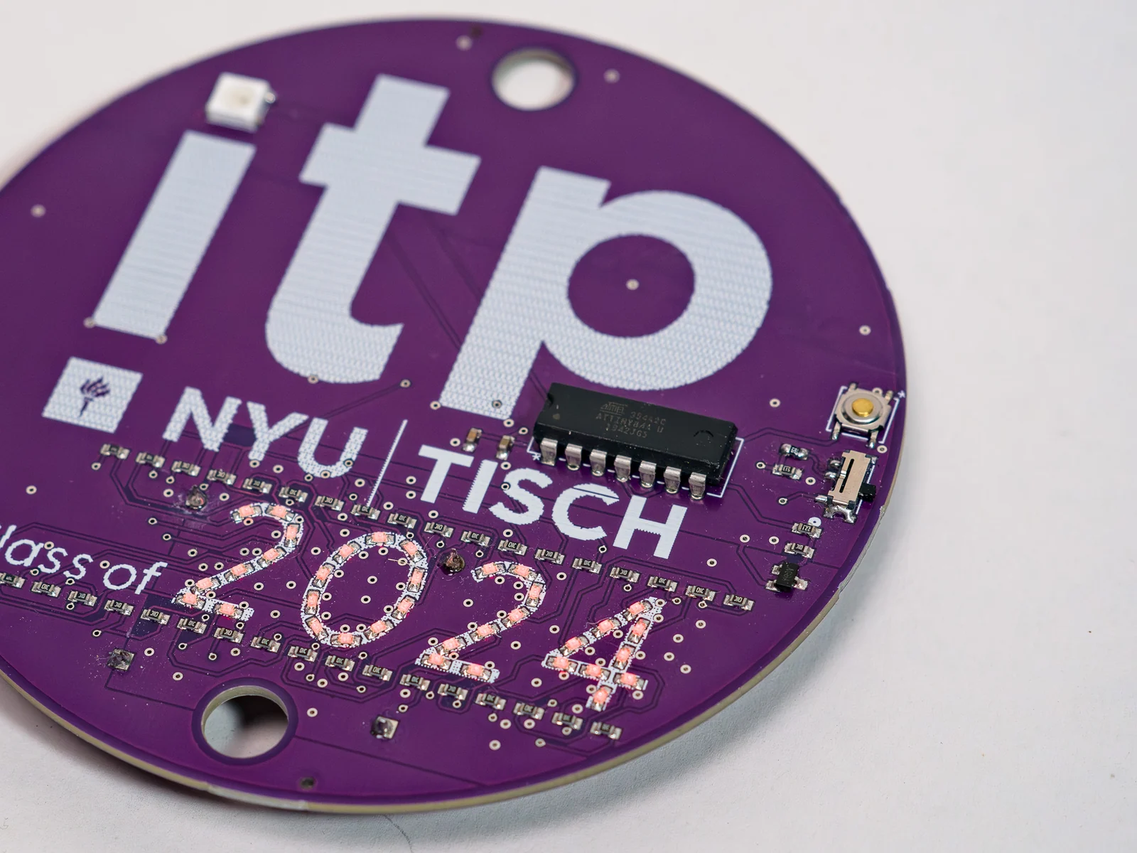 Graduation Pin — LEDs and the ATtiny microcontroller