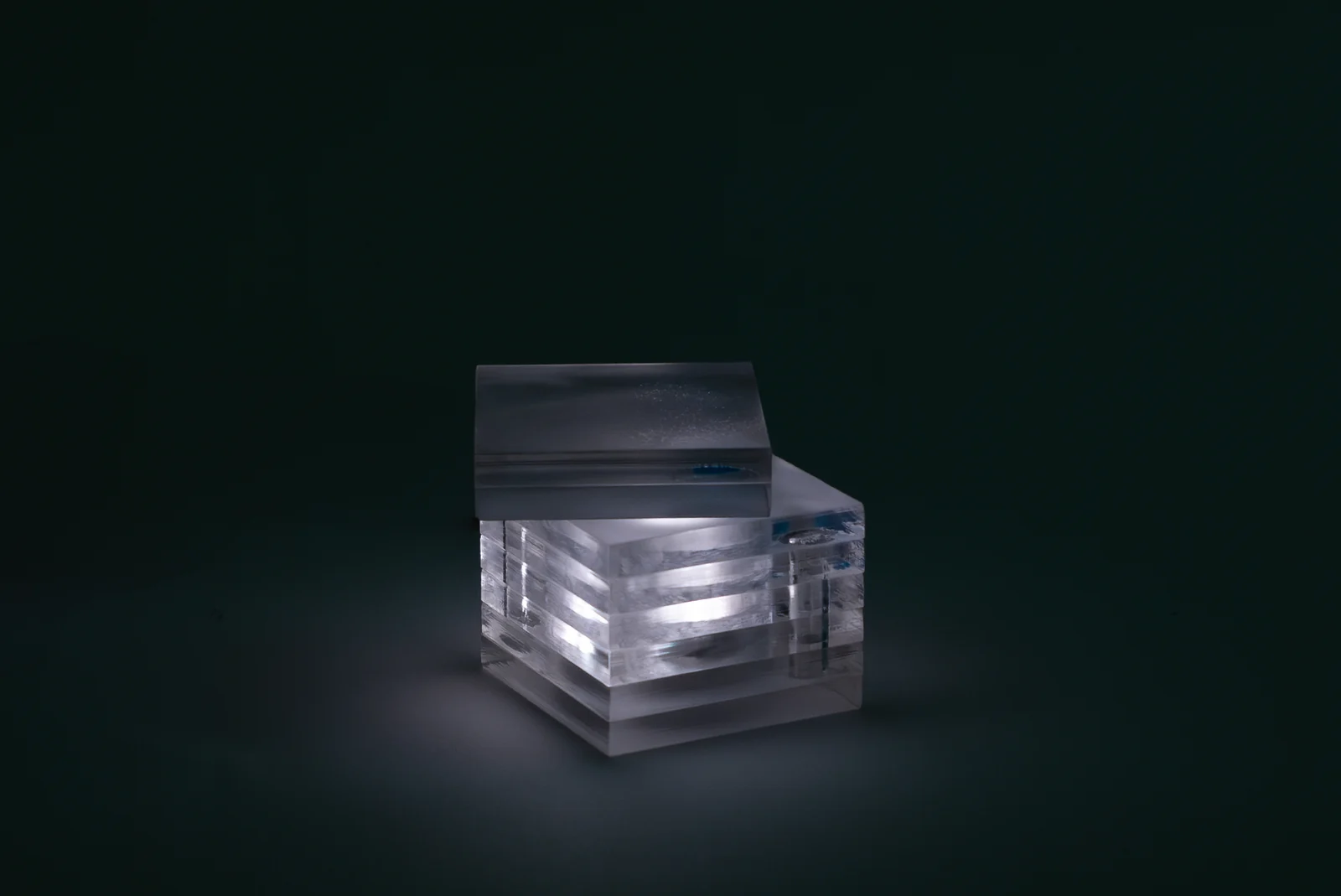 Candle — Stacked acrylic forms the body of the candle