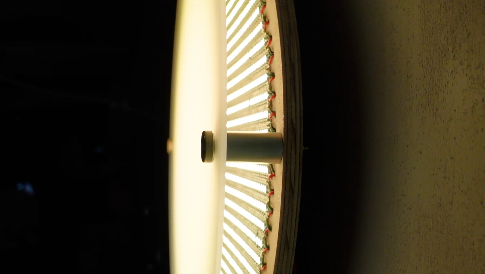 Close-up of Reflection’s illuminated slats and central support