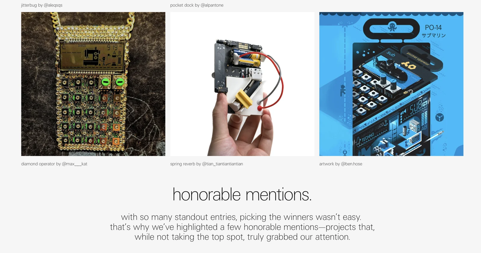 Reverb + ? — Honorable mention on Teenage Engineering’s website